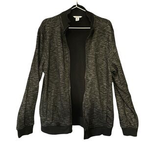 Calvin Klein Men’s Zip Up Jacket Medium Black Heather Bomber Casual